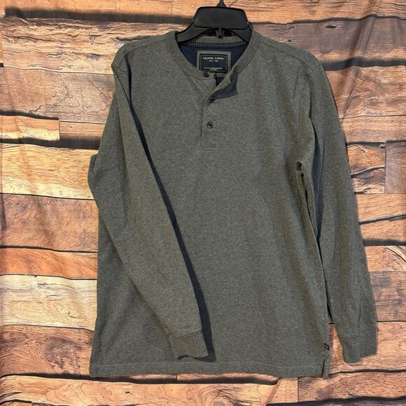 Nickel & Iron NY Men's M Gray Long Sleeve Henley Shirt Cotton Blend Casual Top - Picture 1 of 7